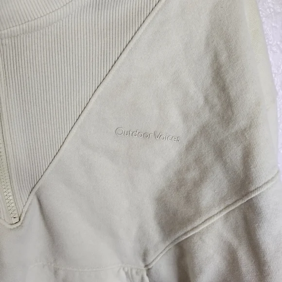 outdoor voices pick up crop quarter zip yellow sweatshirt Sz Xl - Picture 2 of 8